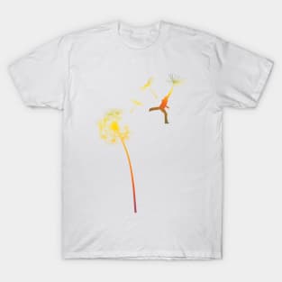 rainbow flying leap graphic illustration T-Shirt